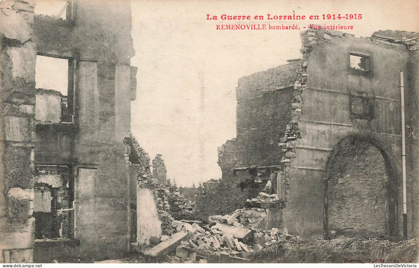 MILITARIA - Guerre En Lorraine 1914-1915 - Remenoville Bombardé - Vue Intérieure - Carte Postale Ancienne - Guerres - Autres