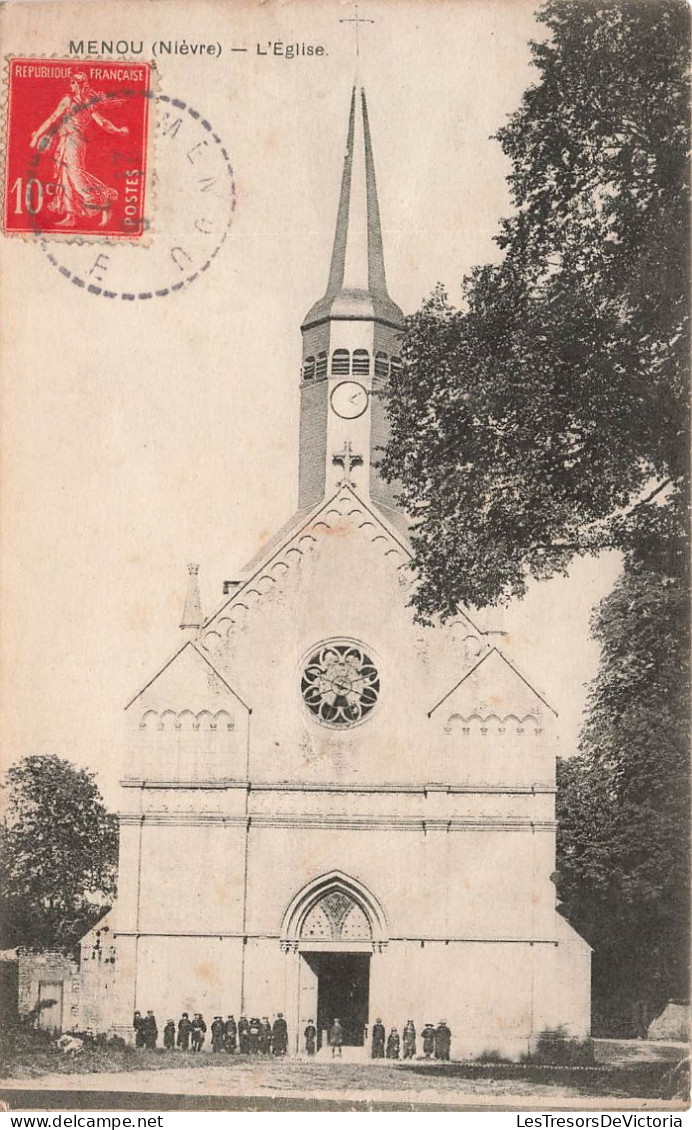 FRANCE - Menou - Vue Générale De L'église - Carte Postale Ancienne - Other & Unclassified