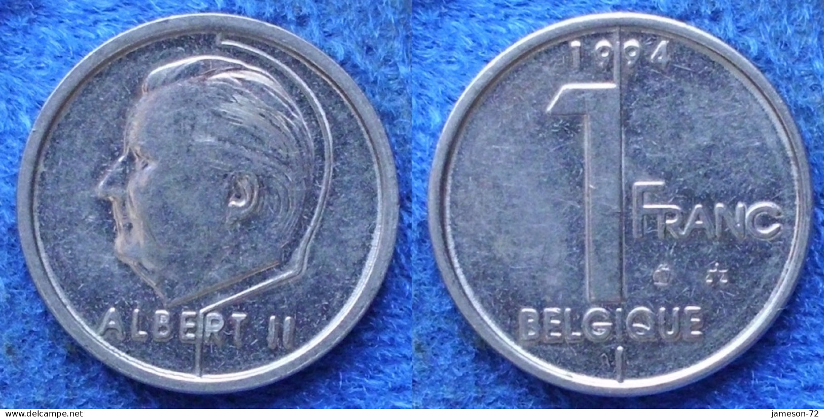 BELGIUM - 1 Franc 1994 French KM# 187 Albert II (1993-2002) - Edelweiss Coins - 1 Frank