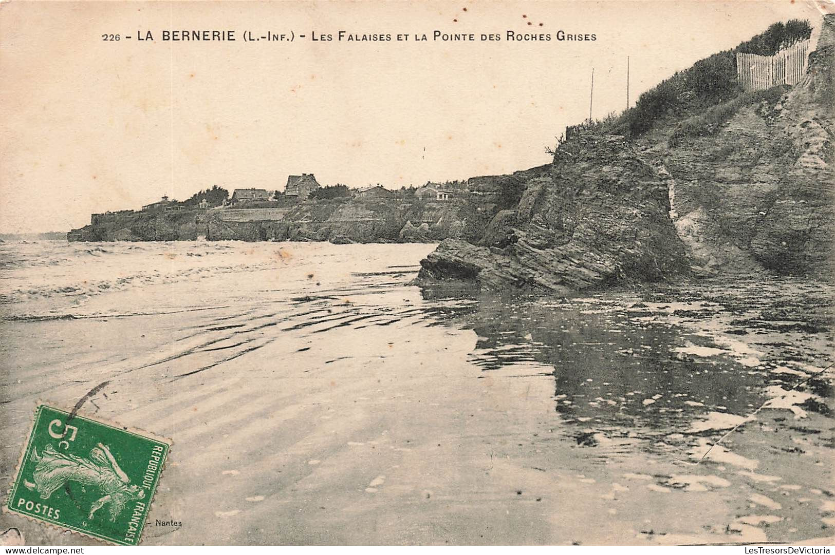 FRANCE - La Bernerie - Les Falaises Et La Pointe Des Roches Grises - Carte Postale Ancienne - La Bernerie-en-Retz