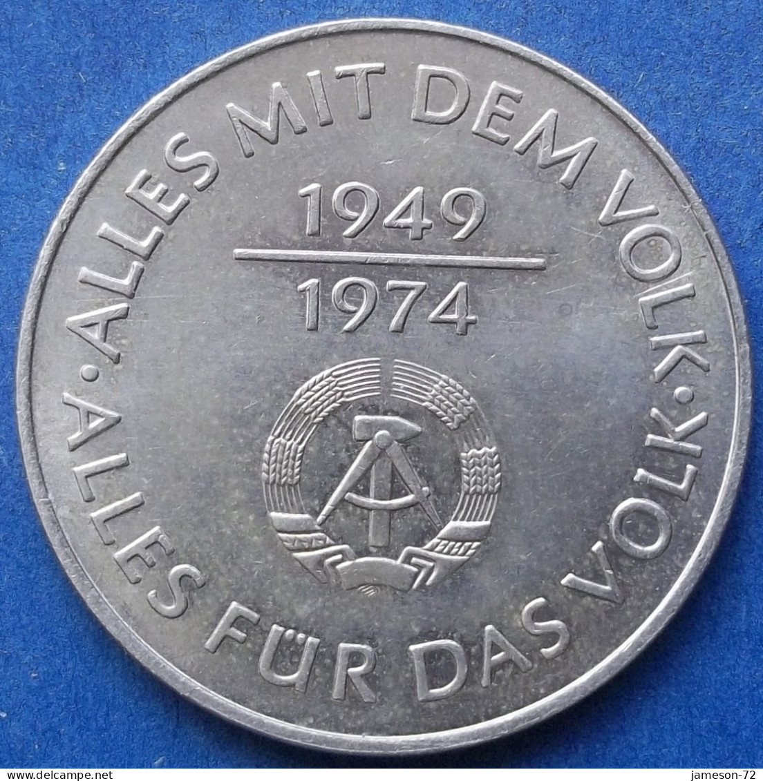 DDR · GDR - 10 Mark 1974 A "25th Anniversary GDR" KM# 50 German Democratic Republic (1948-1990) - Edelweiss Coins - 10 Marcos