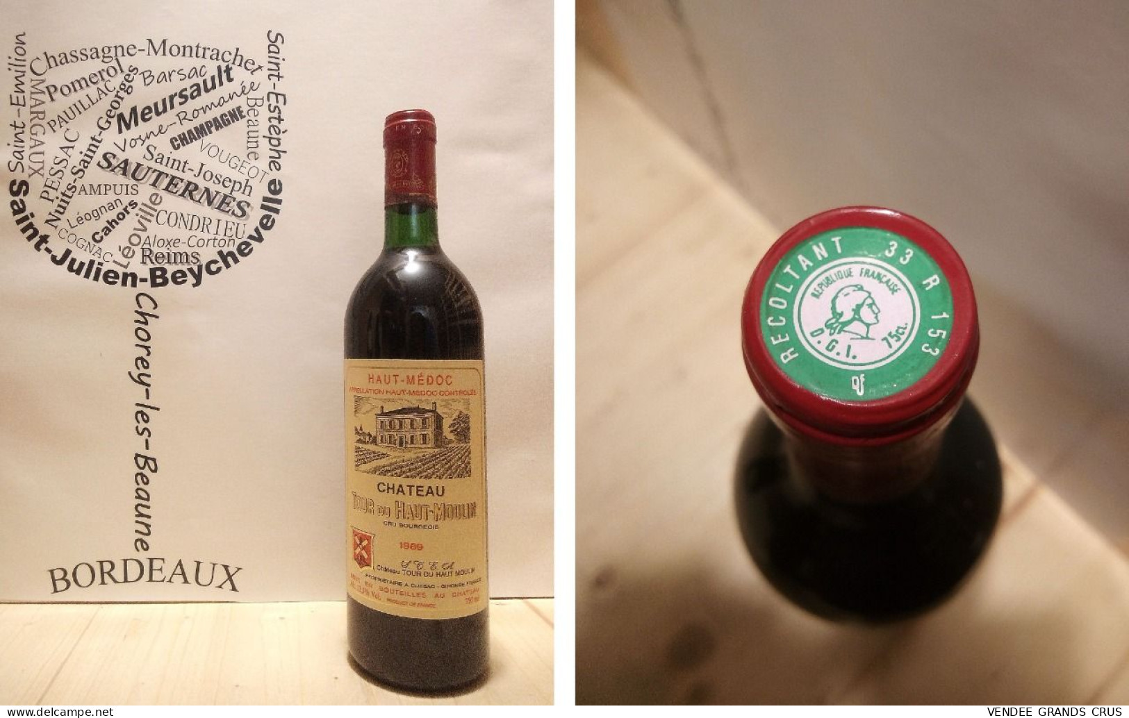 5 + 1 OFFERTE - Château Tour Du Haut Moulin 1989 - X6 - Haut-Médoc - Cru Bourgeois - 6 X 75 Cl - Rouge - Wijn