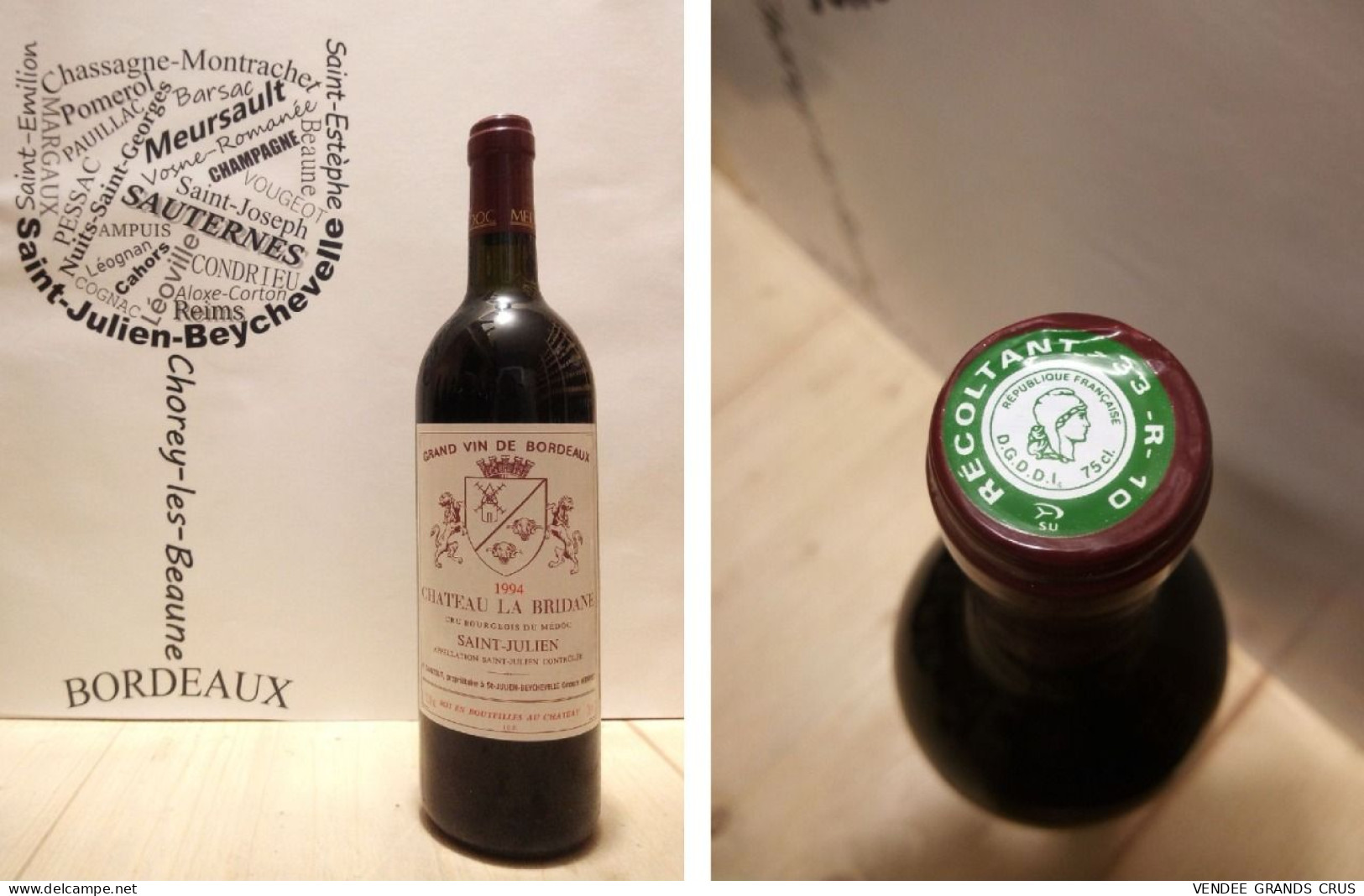 5 + 1 OFFERTE - Château La Bridane 1994 - X6 - Saint-Julien - Cru Bourgeois - 6 X 75 Cl - Rouge - Wine