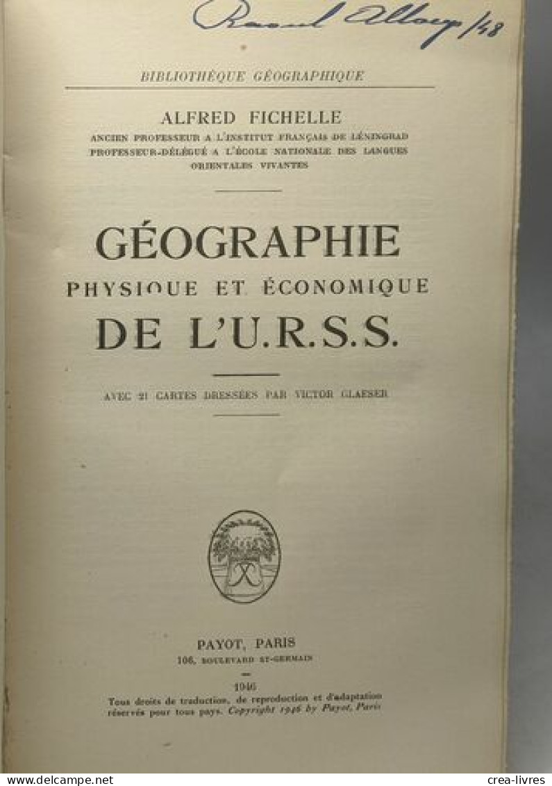 Géographie Physique Et économique De L'URSS - Non Classés