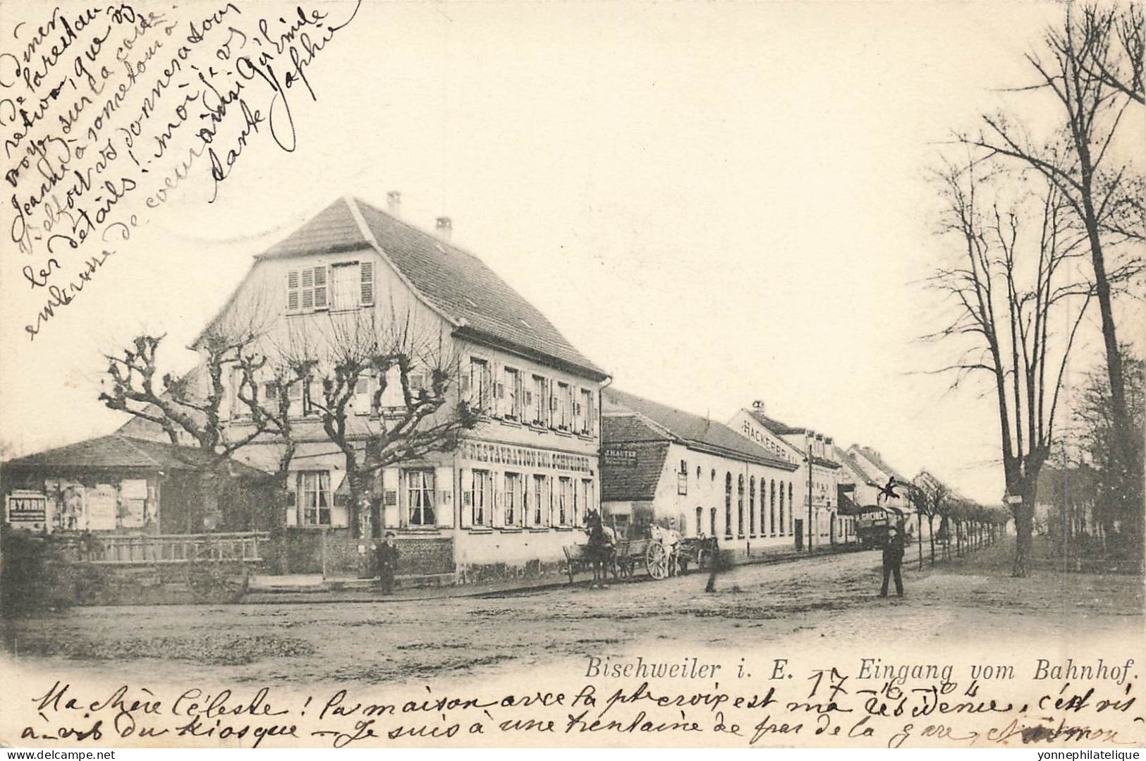 67 - BAS RHIN - BISCHWEILER - Eingang Vom Bahnhof - Restaurant Emile SCHNEIDER - 10167 - Bischwiller