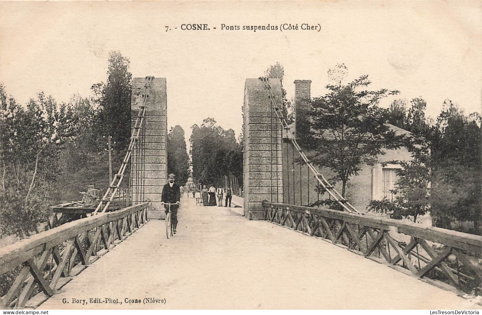 FRANCE - Cosne - Ponts Suspendu - Côté Cher - Carte Postale Ancienne - Cosne Cours Sur Loire