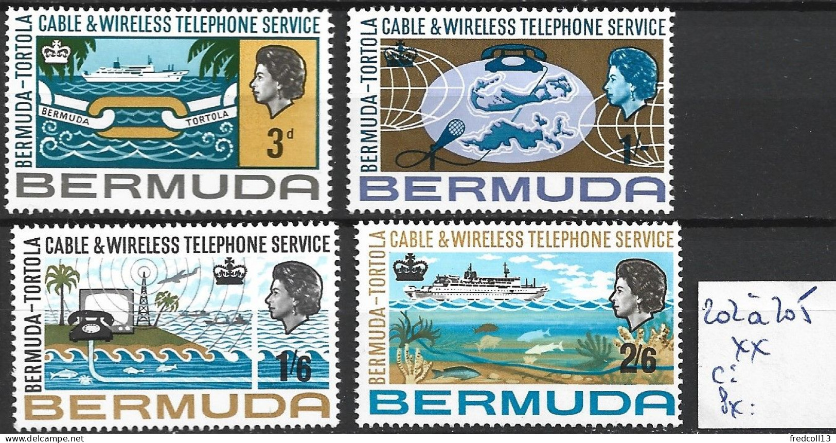 BERMUDES 202 à 205 ** Côte 2.25 € - Bermuda