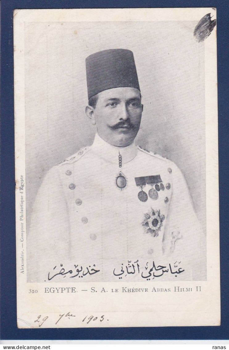 CPA Egypte Royalty Khédive Abbas Hilmi II Circulée - Persons