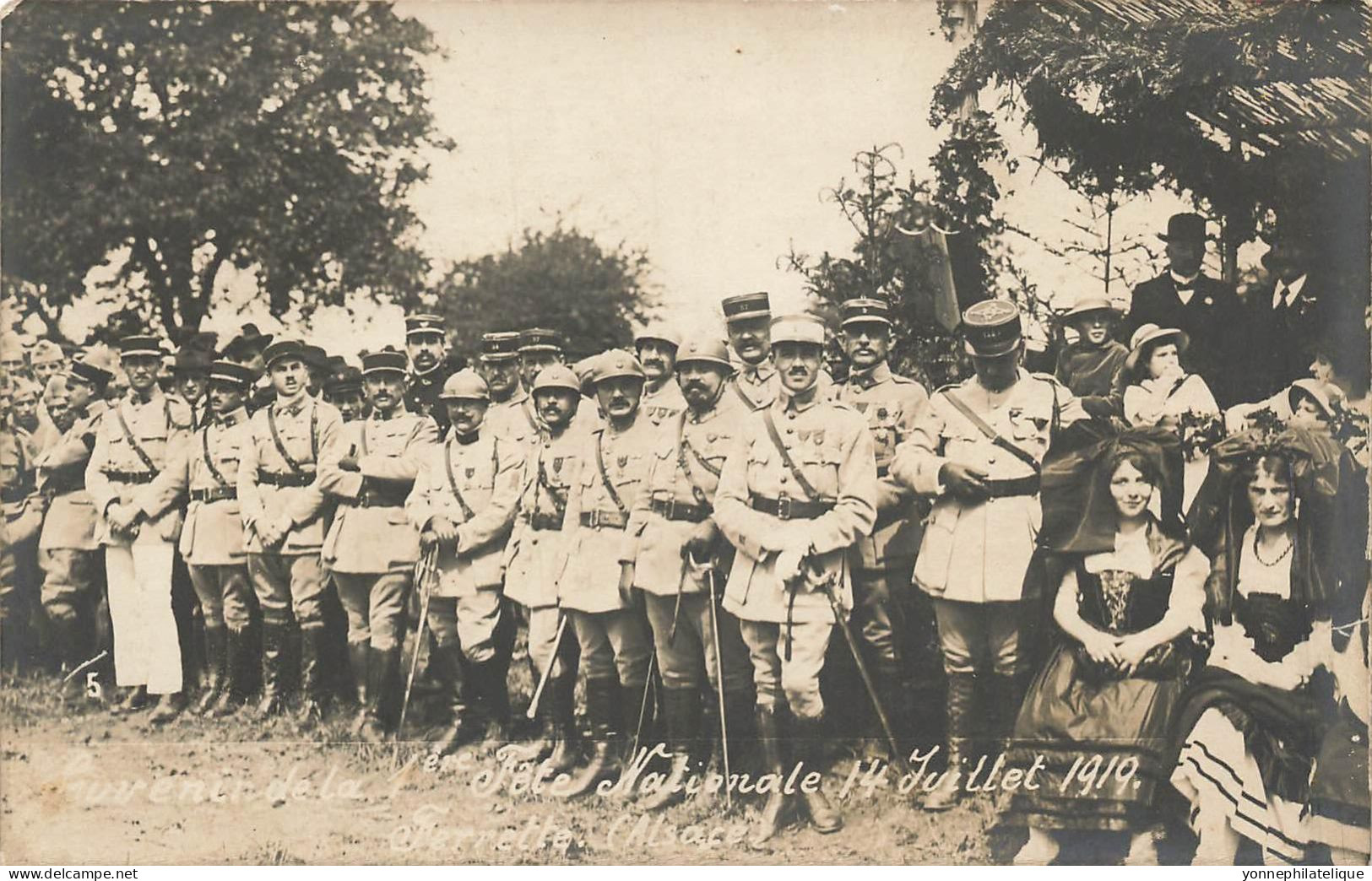 68 - HAUT RHIN - FERRETTE - Souvenir De La 1ère Fête Nationale 14 Juillet 1919 Carte Photo - 10145 - Ferrette