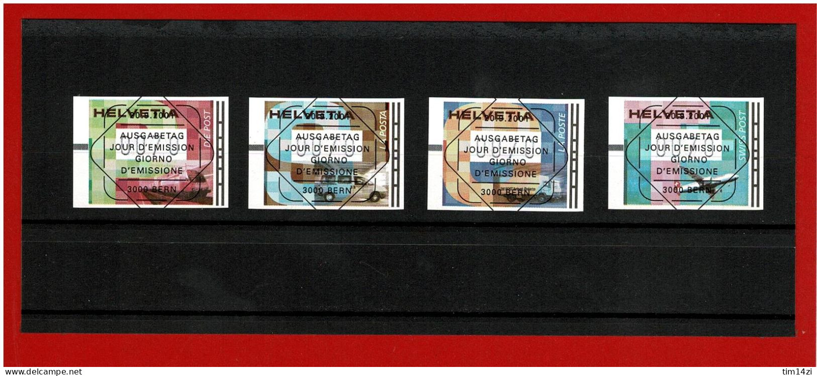 2001 - N° 16/19 - NEUFS** - OBLITERES JOUR D'EMISSION - TRANSPORTS POSTAUX -  COTE Y&T : 7.00 Euros - Automatic Stamps