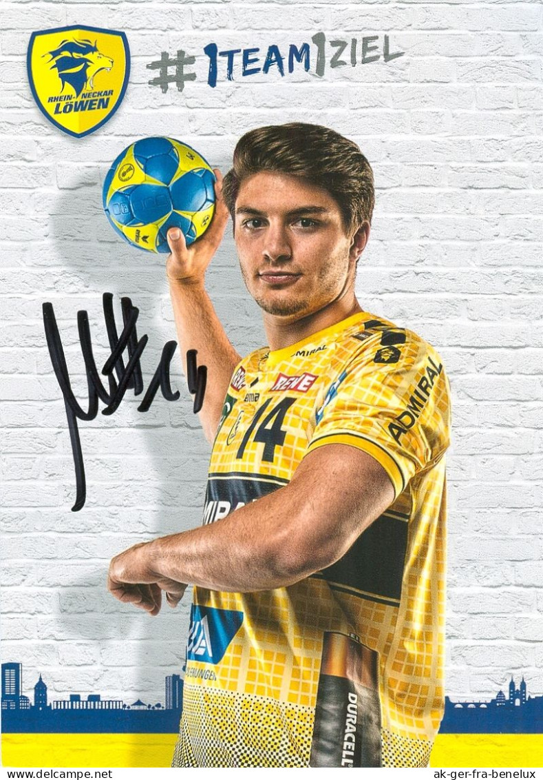 Autogramm Handball Maximilian Max Haider Rhein-Neckar Löwen 16-17 Mannheim Eulen Ludwigshafen Am Rhein Kronau/Östringen - Palla A Mano