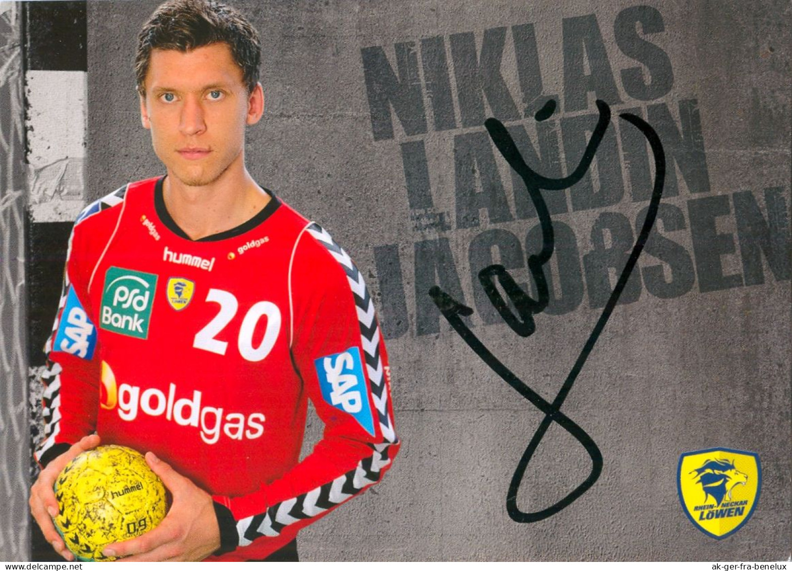 Autogramm Handball AK Niklas Landin Jacobsen Rhein-Neckar Löwen 12-13 Mannheim THW Kiel Olympiasieger Danmark Denmark - Handball