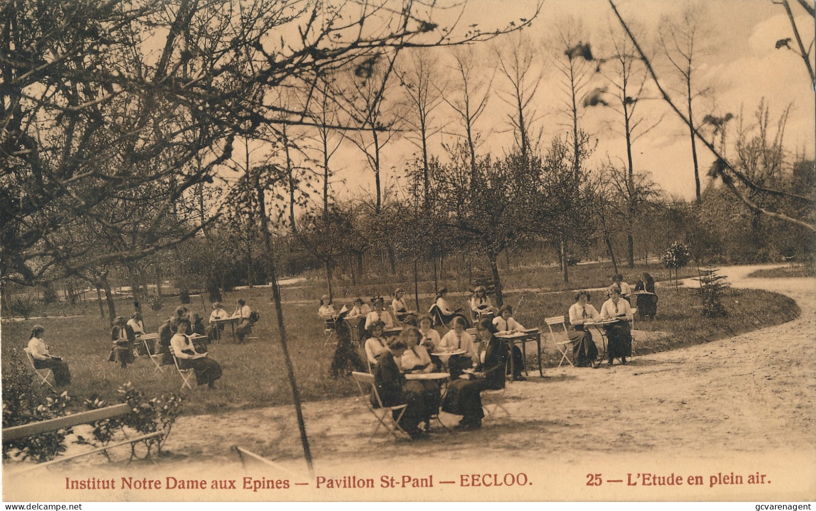 INSTITUT NOTRE DAME AUX EPINES . PAVILLON ST.PAUL  -  L'ETUDE EN PLEIN AIR       2 SCANS - Eeklo