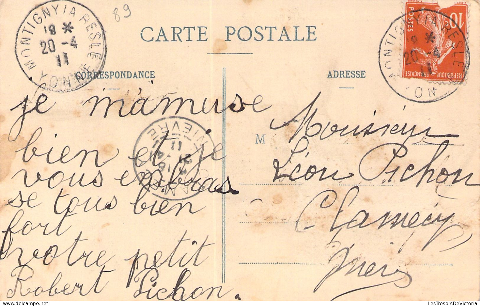 FRANCE - Montigny La Resle - Le Bureau De Poste - Carte Postale Ancienne - Autres & Non Classés