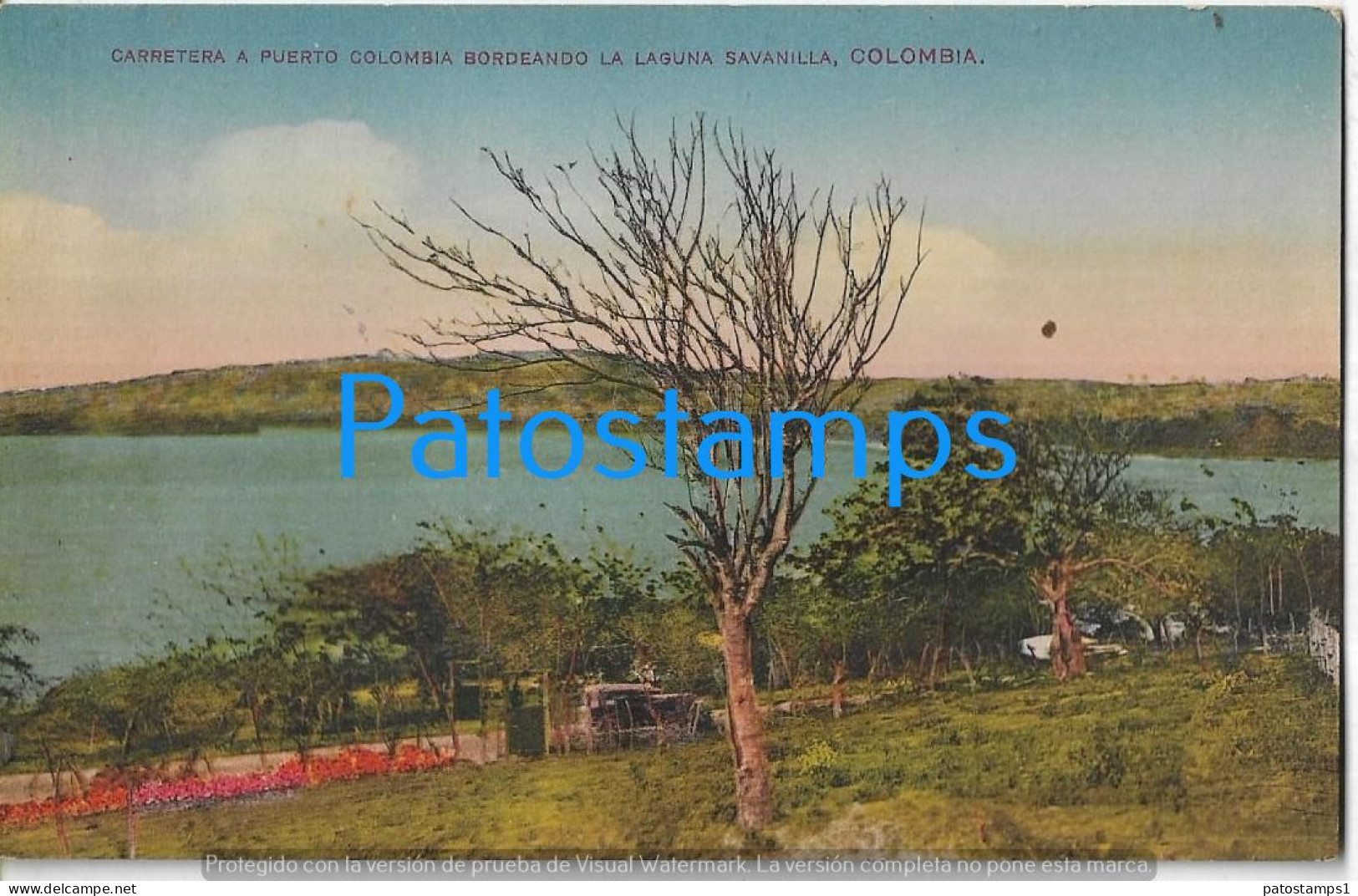 219489 COLOMBIA CARRETERA AL PUERTO BORDEANDO LA LAGUNA SAVANILLA POSTAL POSTCARD - Colombie