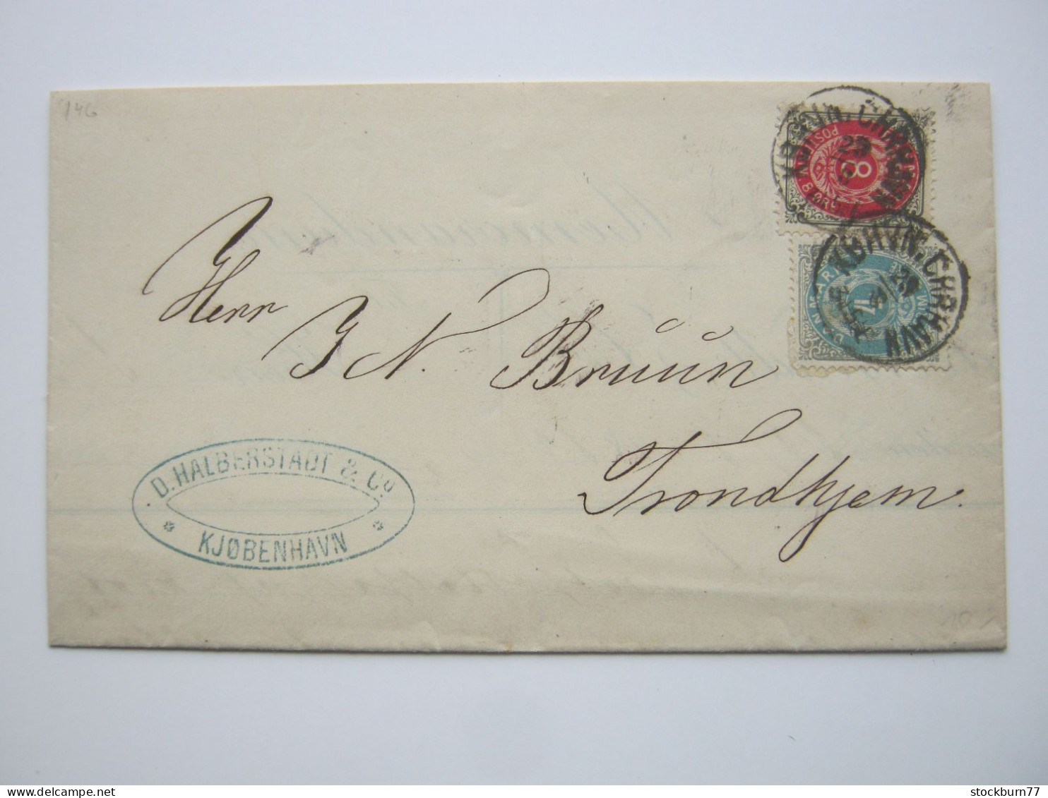 DÄNEMARK , Brief Aus Kopenhagen Mit Schiffpost : KBHVN - CHRHAVN  , Nach Norwegen 1882 - Storia Postale