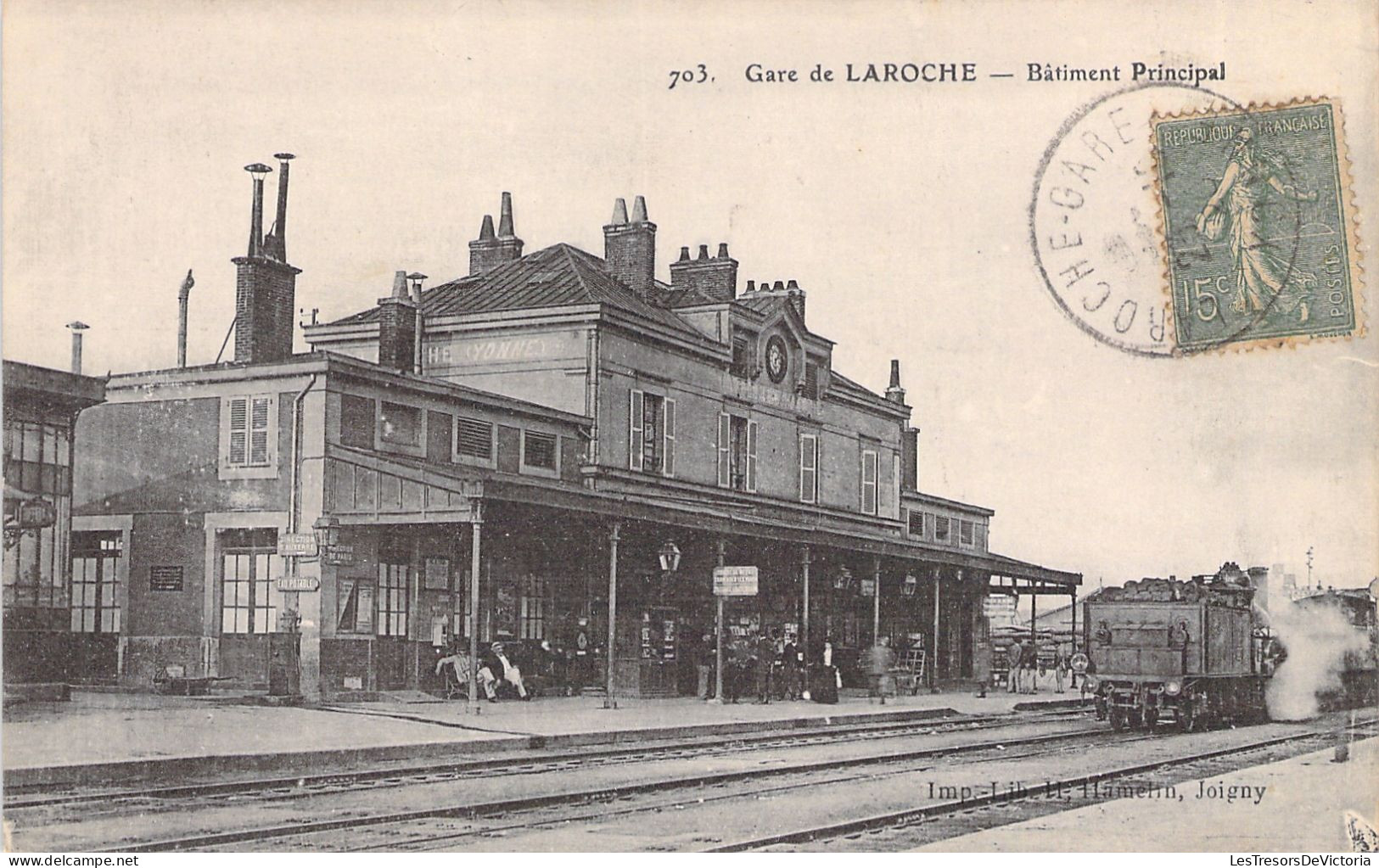 FRANCE - Gare De Laroche - Batiment Principal - Train En Gare - Carte Postale Ancienne - Laroche Saint Cydroine