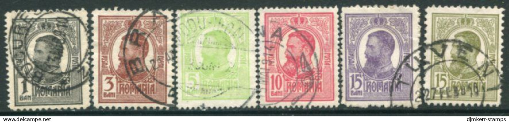ROMANIA 1909 Definitive King Carol I .used..  Michel 220-25 - Used Stamps