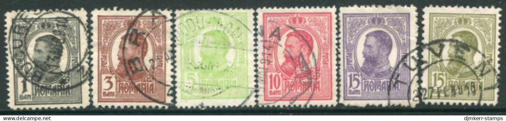 ROMANIA 1909 Definitive King Carol I .used..  Michel 220-25 - Gebruikt