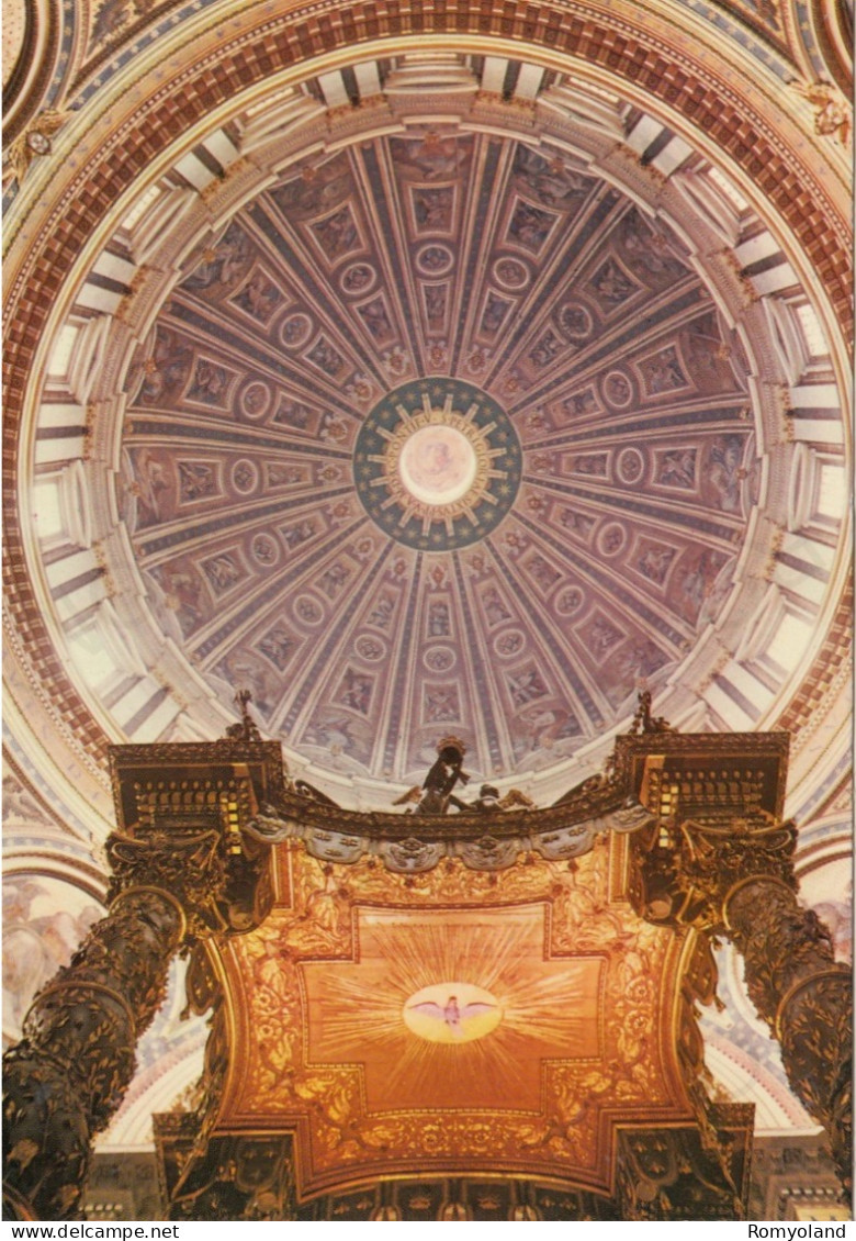 CARTOLINA  CITTA'DEL VATICANO-BASILICA DI S.PIETRO-INTERNO DELBALDACCHINO DEL BERNINI E DELLA CUPOLA-VIAGGIATA 1975 - Vatican