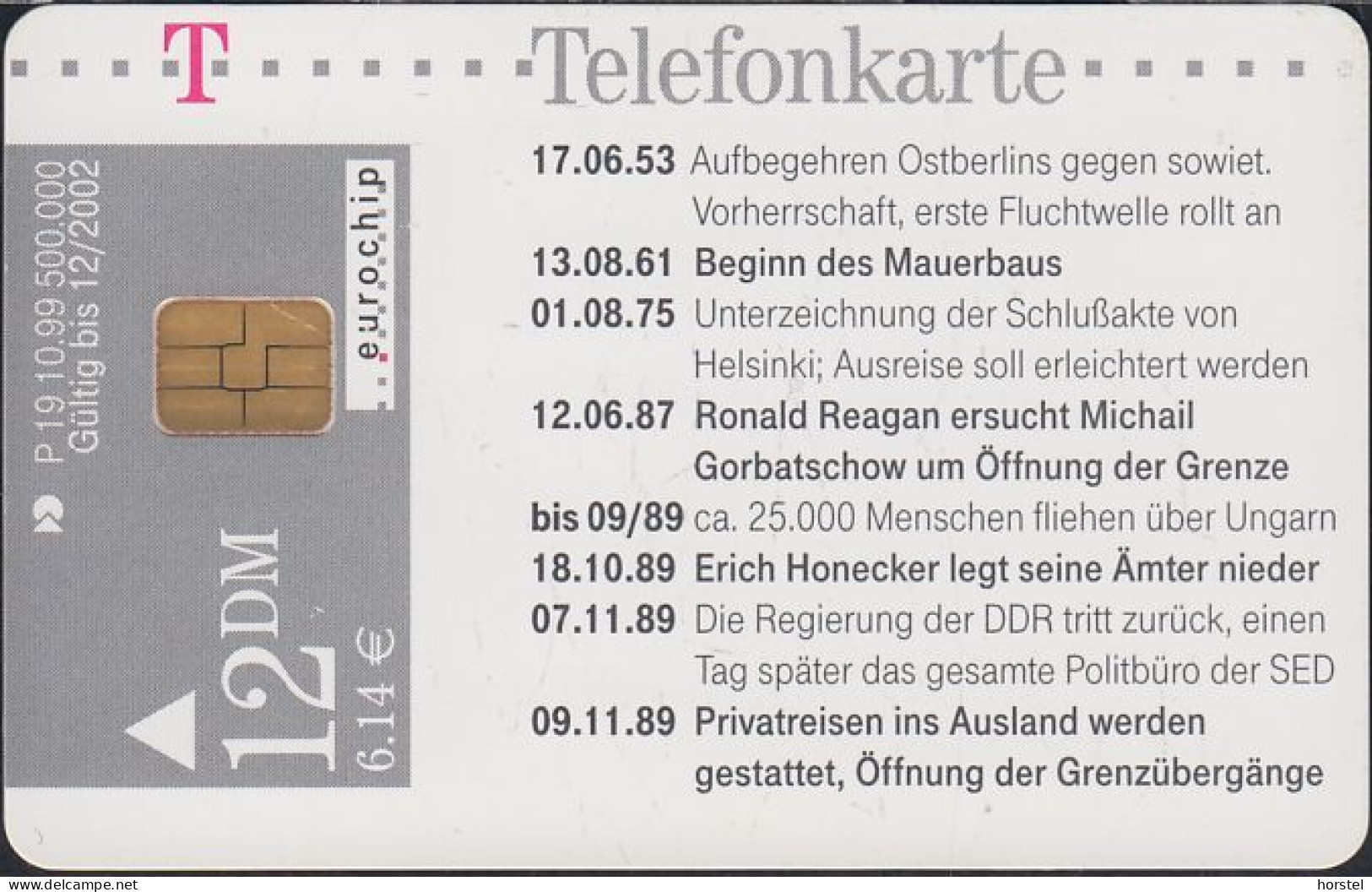 Germany P19/99  Deutsche Wiedervereinigung 1989 - DD:5910 Modul 37F - P & PD-Series: Schalterkarten Der Dt. Telekom