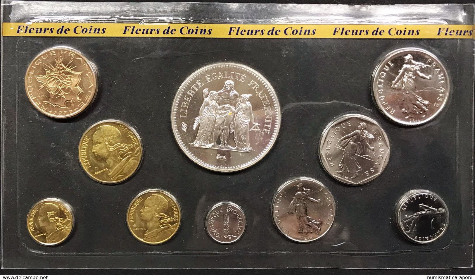 Francia France 1979  Serie Fleurs De Coins Monnaie De Paris  Fdc Senza Stuccio - BU, BE & Estuches