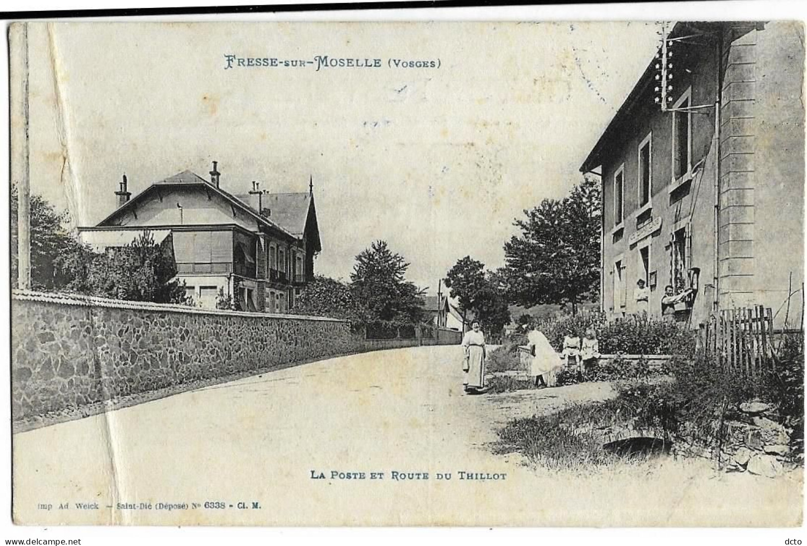 FRESSE-sur-MOSELLE (88) Poste Et Route Du Thillot Ed. Cl M 6338, Envoi 1915 (beau Pli Sur La Hauteur à Gauche) - Fresse Sur Moselle