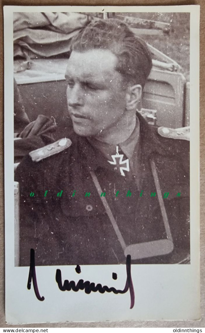 Karl Nicolussi-Leck Panzer-Division Wiking Ritterkreuzträger Original Unterschrift Auf Repro-Foto Nachkrieg - 1939-45
