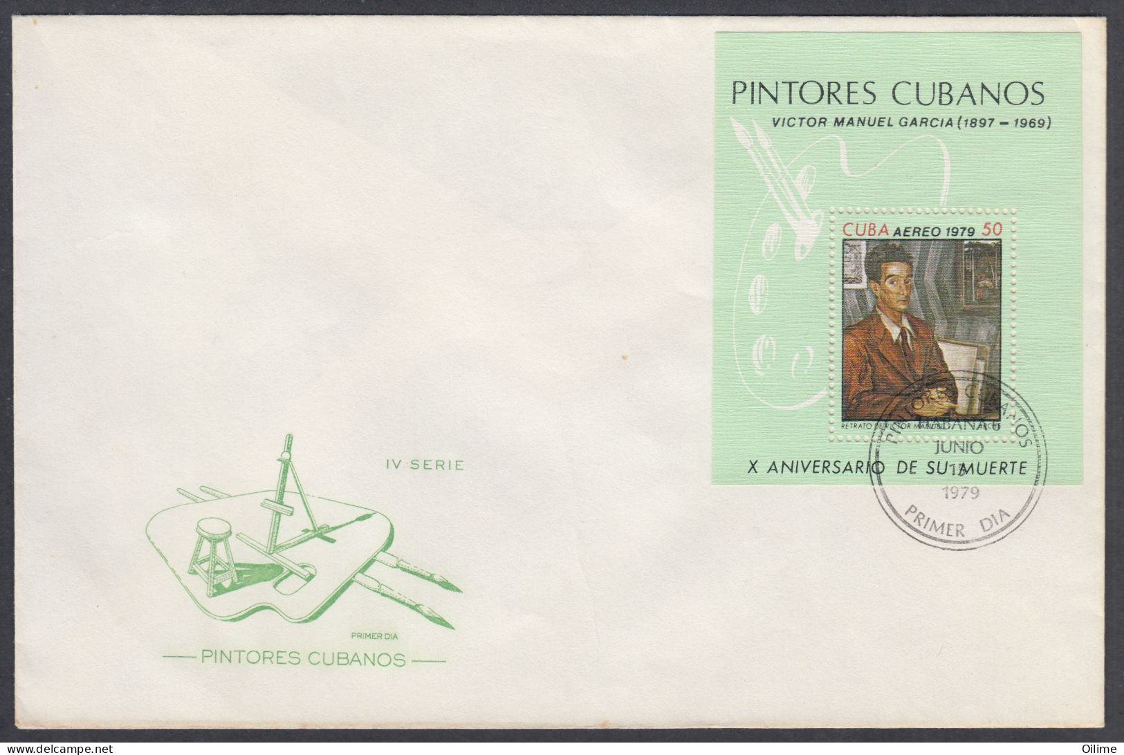 FDC CUBA 1979. HB PINTORES CUBANOS. VÍCTOR MANUEL GARCÍA. EDIFIL 2578 - FDC