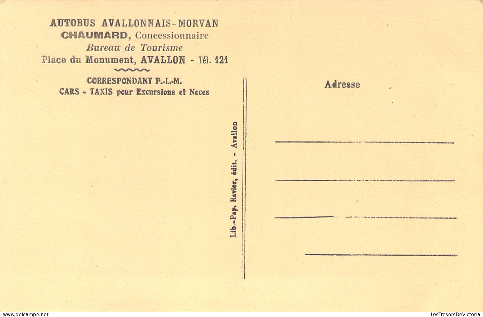 FRANCE - Avallon - Vallée Du Cousin - Autobus Avallonnais - Chaumard Concessionnaire - Carte Postale Ancienne - Avallon