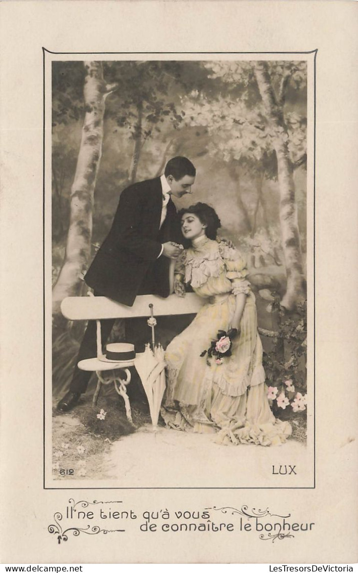 COUPLE  - Il Ne Tient Qu'à Vous De Connaître Le Bonheur - Lux - Carte Postale Ancienne - Couples