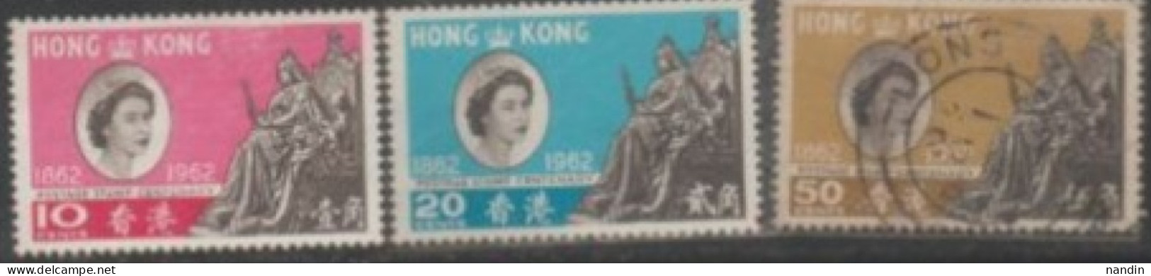 1962 HONGKONG USED STAMPS On 1962 The 100th Anniversary Of The First Postage Stamp Of Hong Kong/STATUE OF QUEEN VICTORIA - Usados