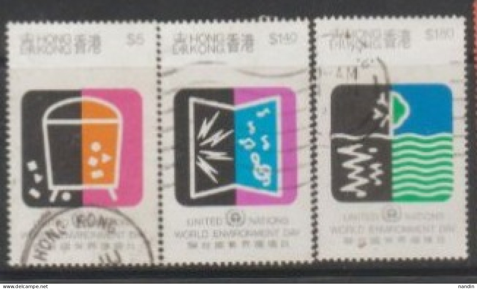 1990 HONGKONG USED STAMPS On  U.N. World Environment Day - Usati