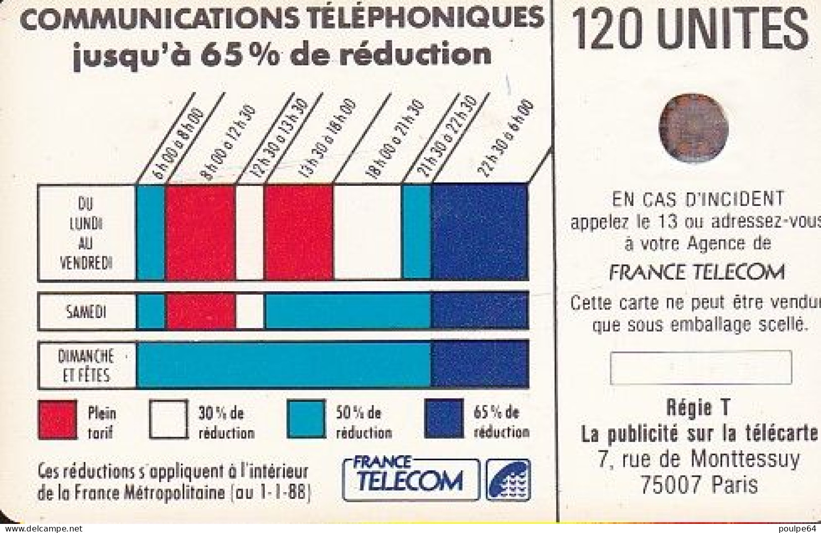 K010A/610 - SC4on  PØ7 - 120 Unités - (verso : 6 N° Hors Cadre  (série Des 10000) - Cordons'