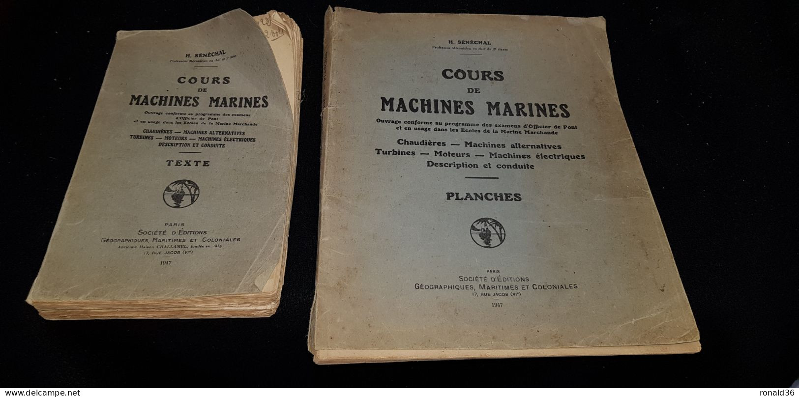 Livre 1947 Bateau MARINE MARCHANDE Officier De Pont COURS DE MACHINES Chaudière Turbine Moteur TOULON 83 PEROTTINO HELFF - Bücherpakete