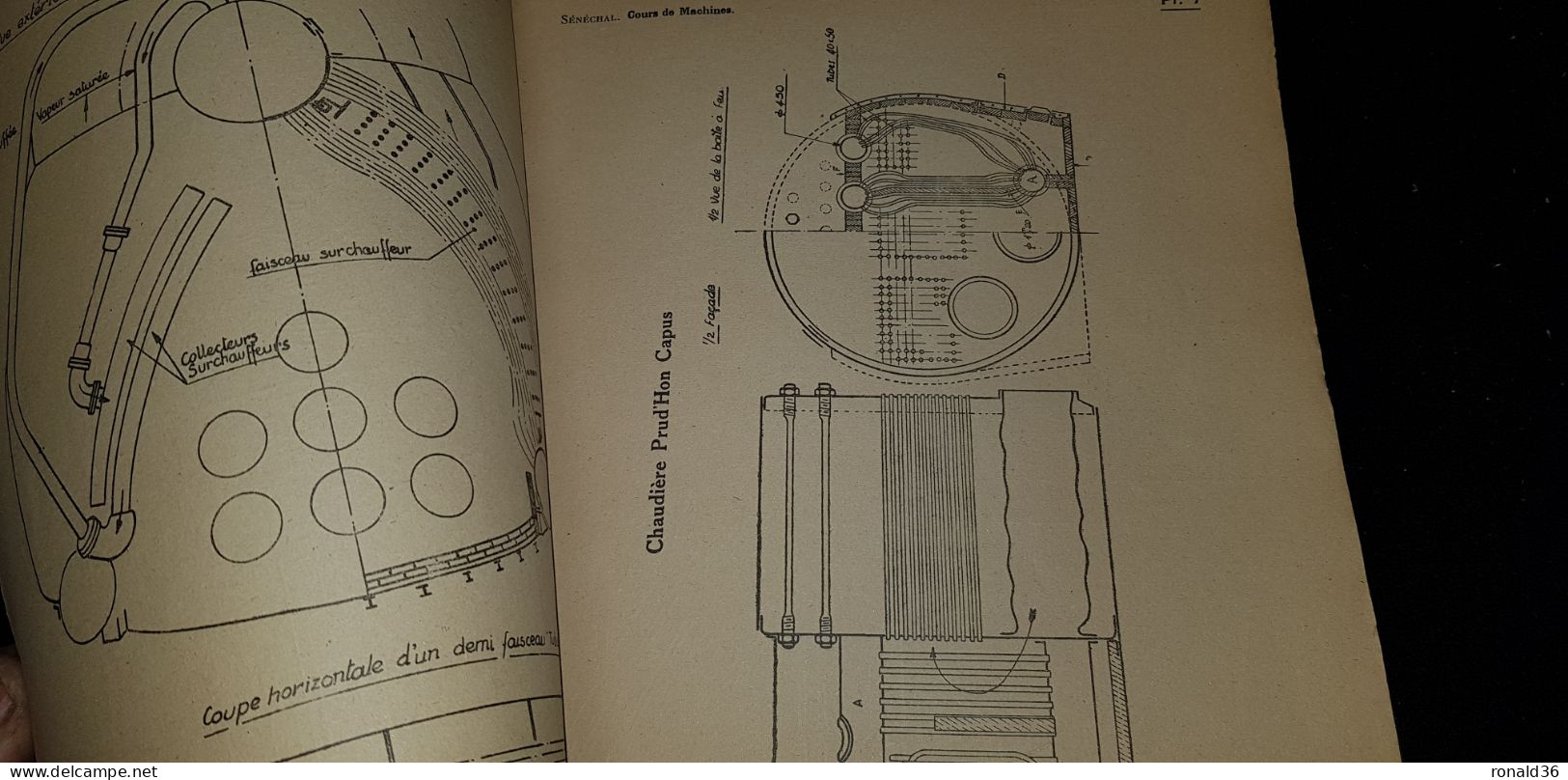 Livre 1947 Bateau MARINE MARCHANDE Officier De Pont COURS DE MACHINES Chaudière Turbine Moteur TOULON 83 PEROTTINO HELFF - Paquete De Libros