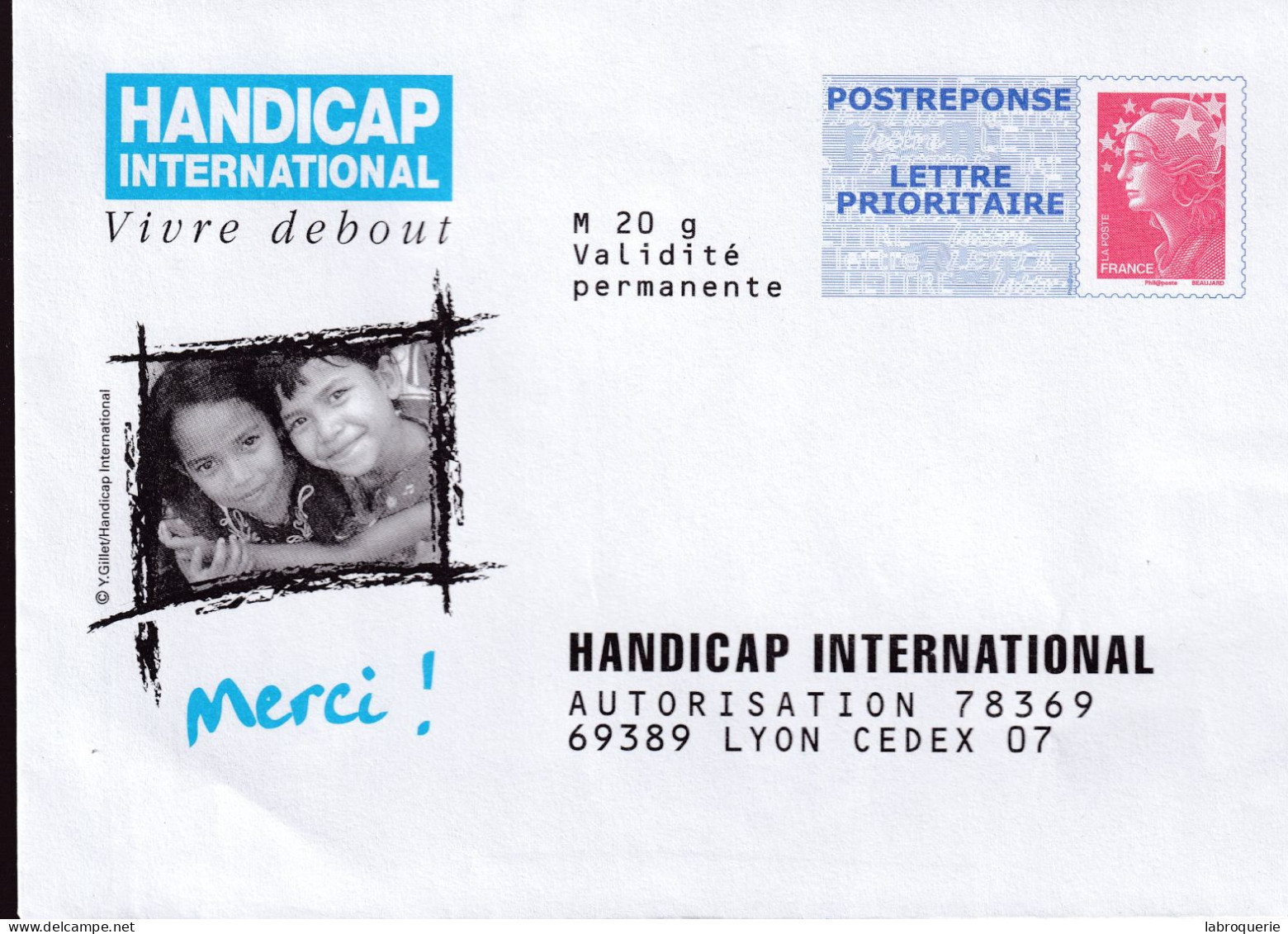 FRA - PAP - HANDICAP INTERNATIONAL - N°09P270 - Prêts-à-poster: Réponse /Beaujard
