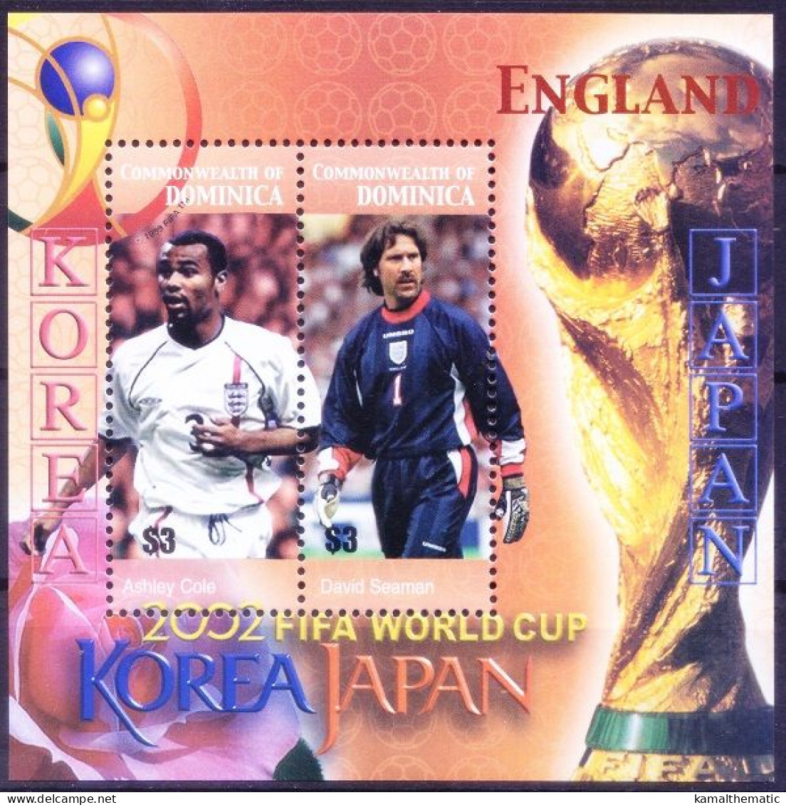 Dominica 2003 MNH SS, Football Soccer WC Korea And Japan 2002, Sports - 2002 – Corea Del Sud / Giappone