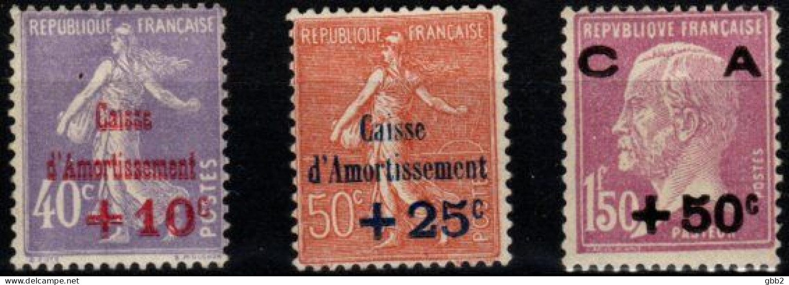 FRANCE - YT N° 249 à 251 "Caisse D'amortissement" 2ème Série. Neuf** LUXE. - 1927-31 Sinking Fund