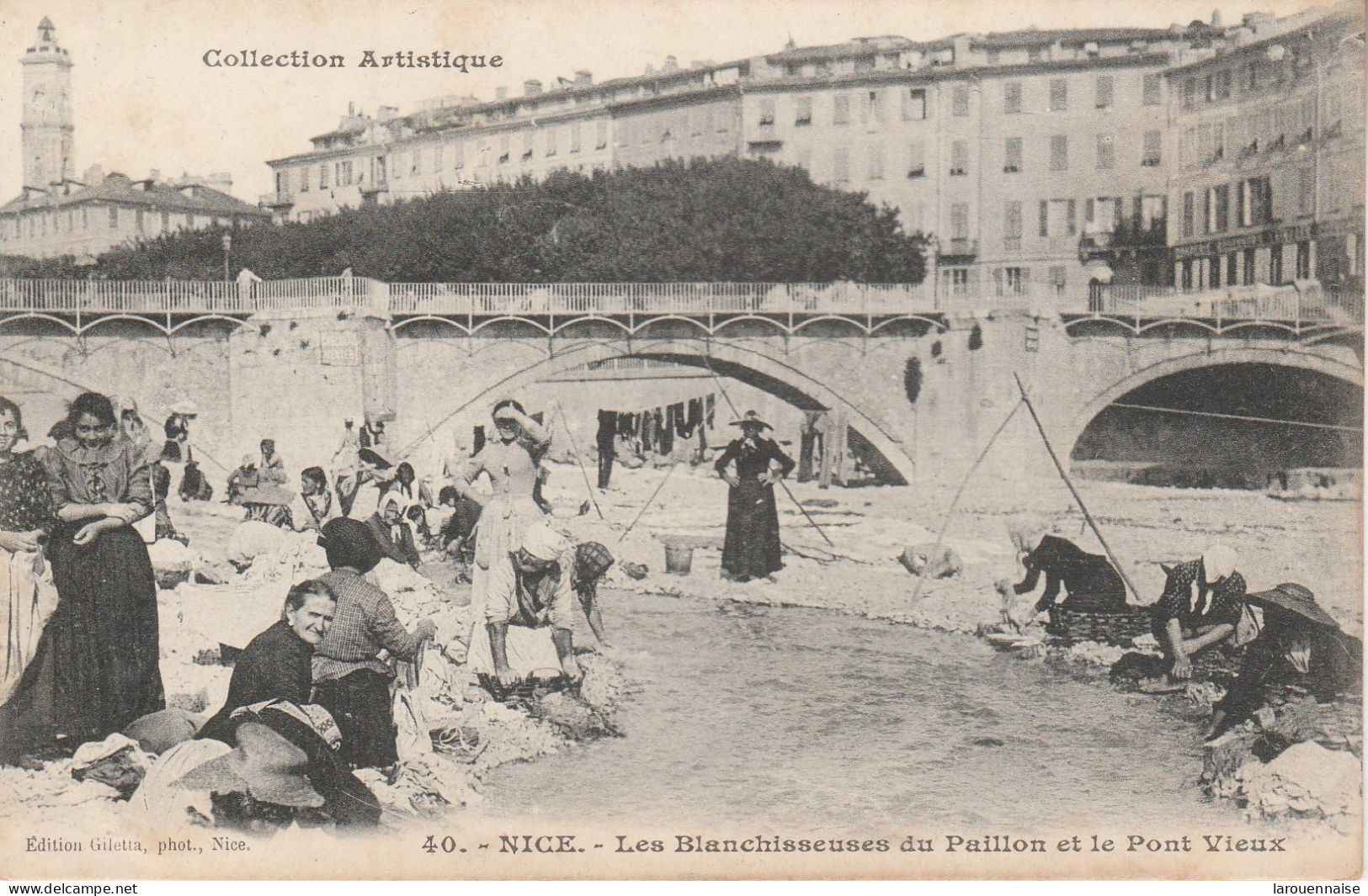 06 - NICE - Les Blanchisseuses Du Paillon Et Le Pont Vieux - Petits Métiers