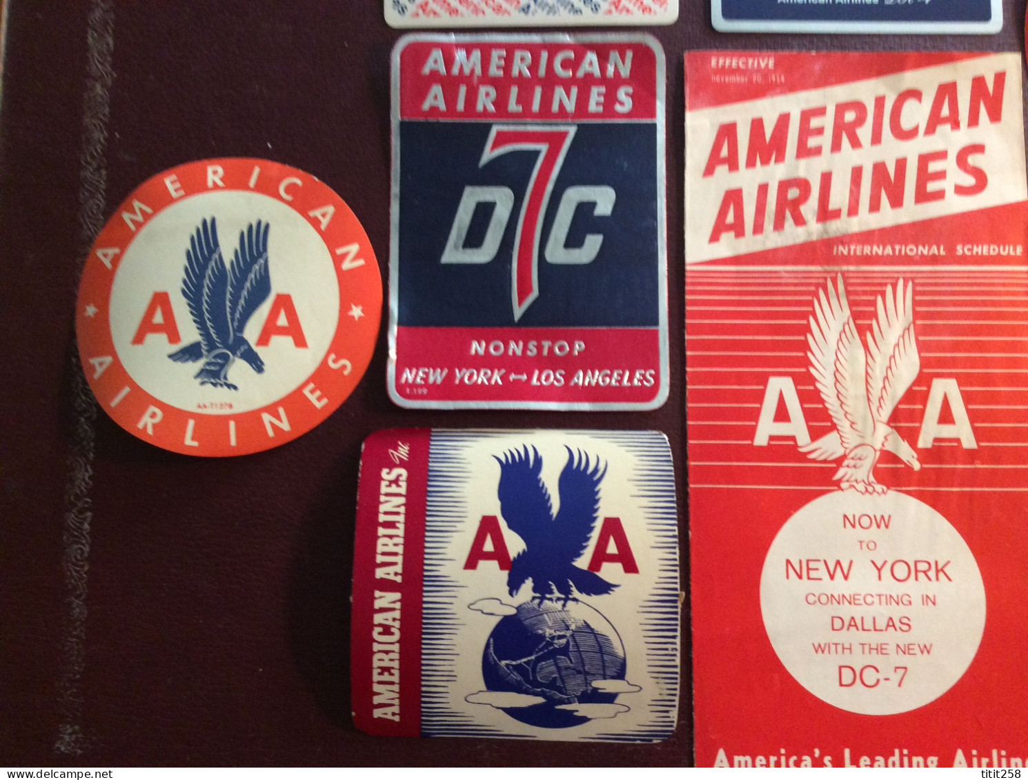 LOT Etiquettes / Dépliant  . Valises . AMERICAN AIR LINES ( Avions Aéroports ) - Baggage Labels & Tags