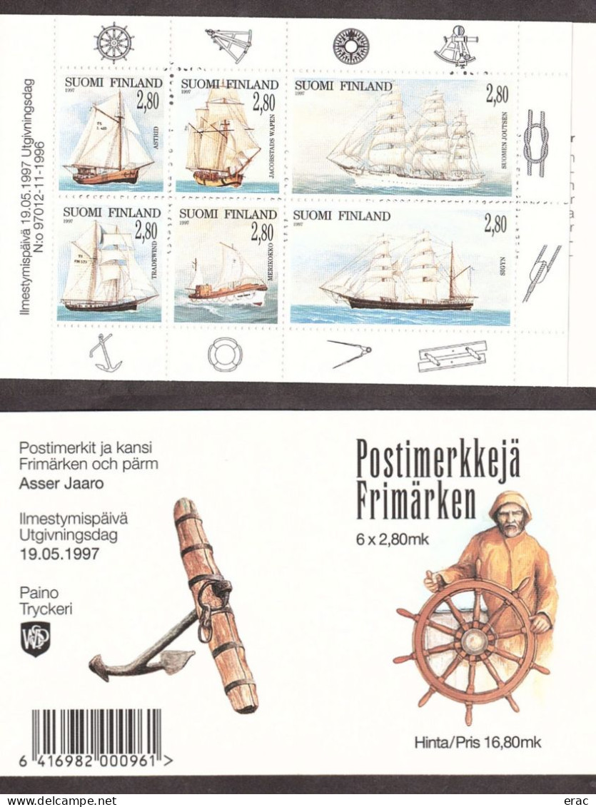 Finlande - 1997 - Carnet C1351 - Neuf ** - Voiliers - Markenheftchen