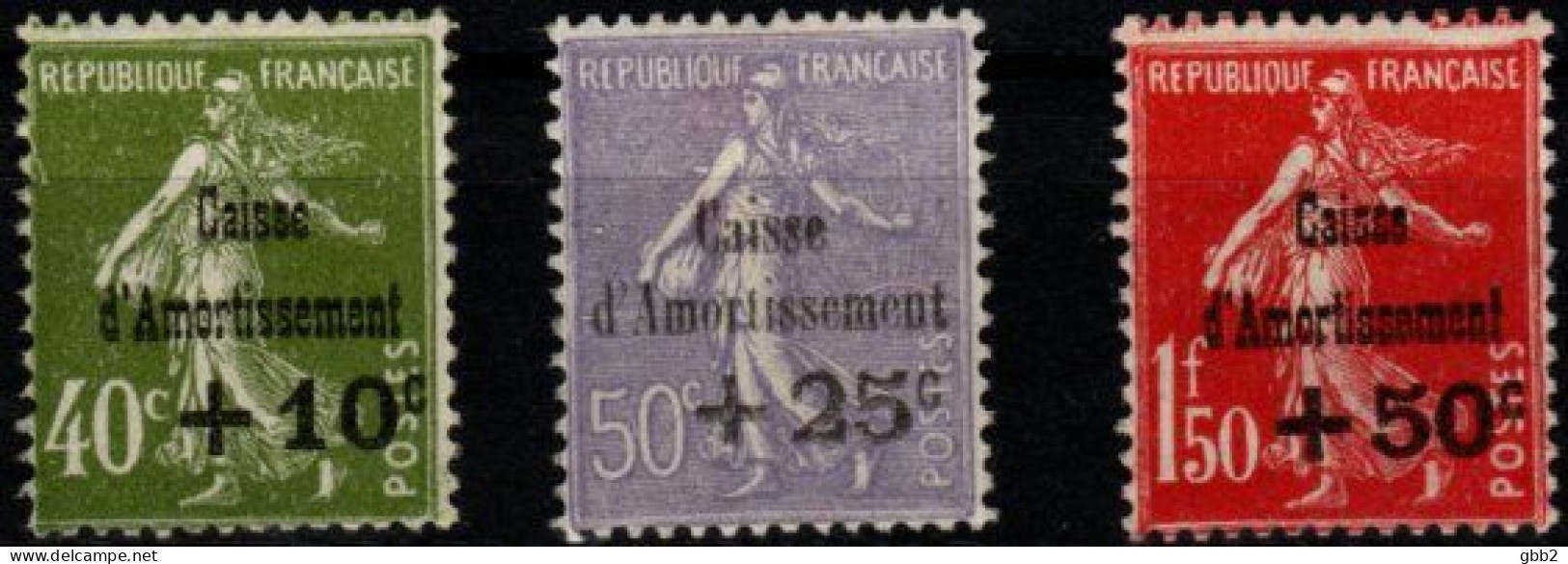 FRANCE - YT N° 275 à 277 "Caisse D'amortissement" 5ème Série. Neuf** LUXE. - 1927-31 Cassa Di Ammortamento