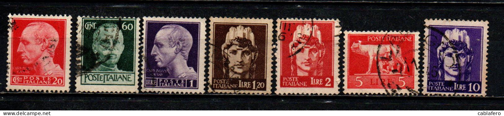 ITALIA LUOGOTENENZA - 1945 - SERIE IMPERIALE SENZA FASCIO - FIL. RUOTA - USATI - Afgestempeld