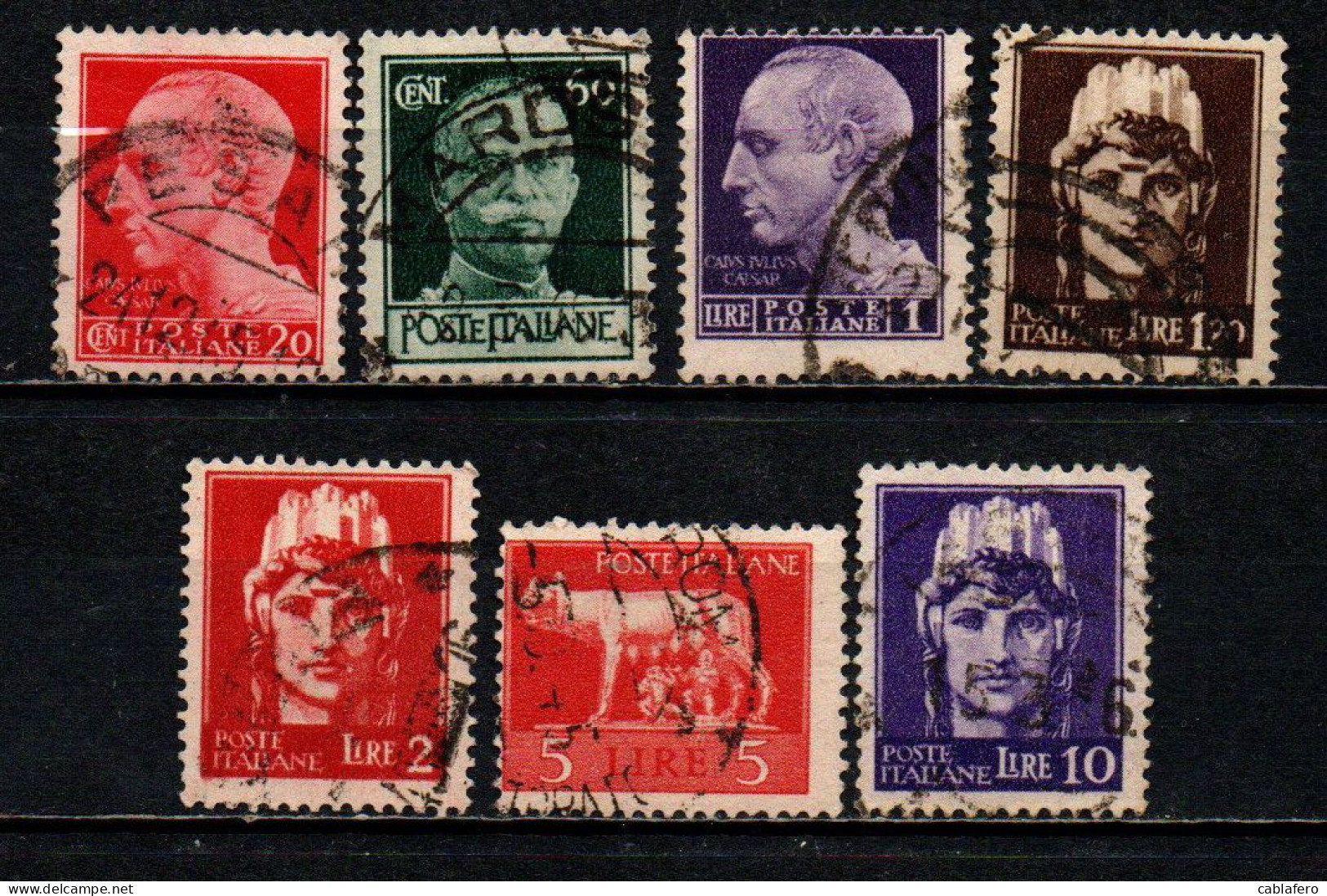 ITALIA LUOGOTENENZA - 1945 - SERIE IMPERIALE SENZA FASCIO - FIL. RUOTA - USATI - Gebraucht