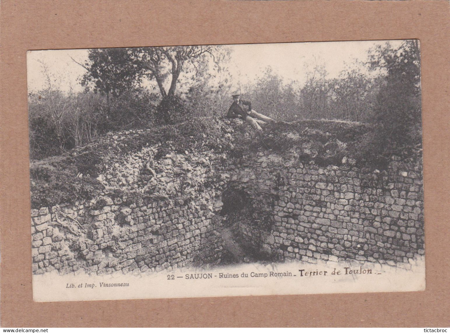 CPA 17 Saujon Ruines Du Camp Romain Terrier De Toulon Vinsonneau - Saujon