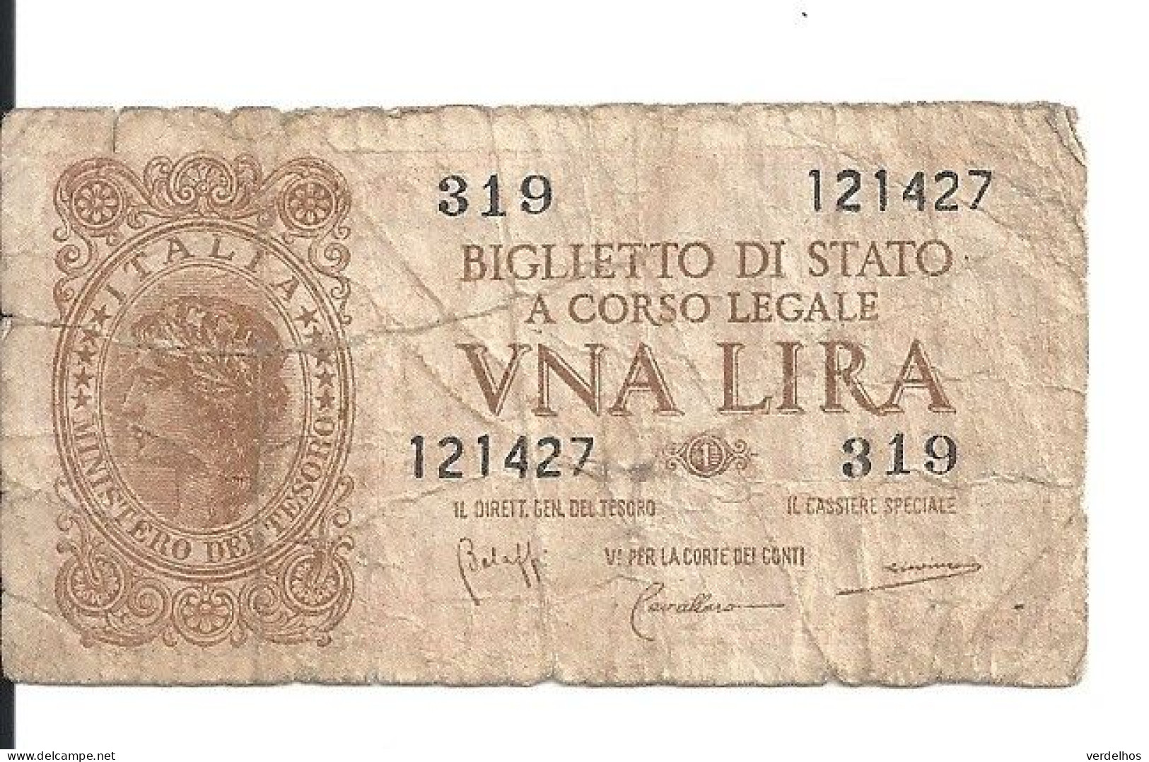 ITALIE 1 LIRE 1944 VG+ P 29 B - Regno D'Italia – 1 Lire