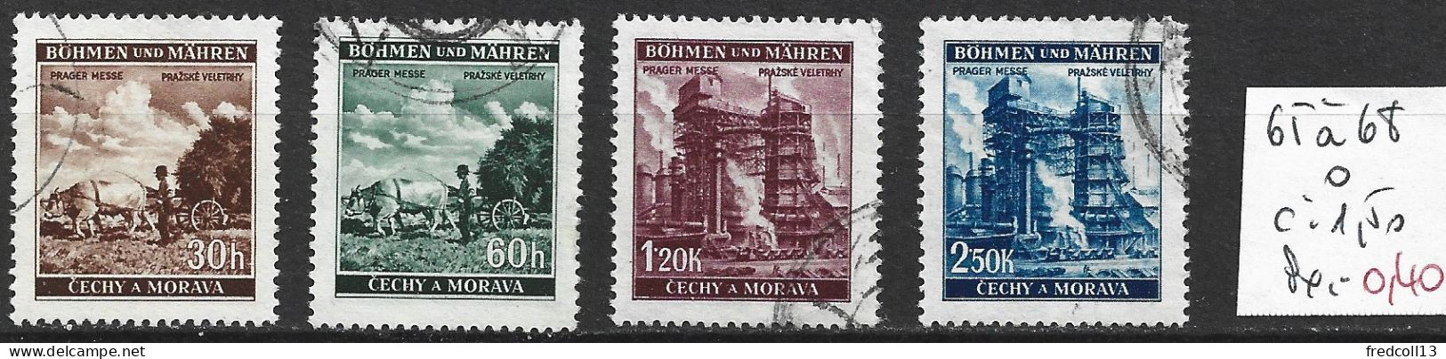 BOHEME ET MORAVIE 65 à 68 Oblitérés Côte 1.50 € - Used Stamps