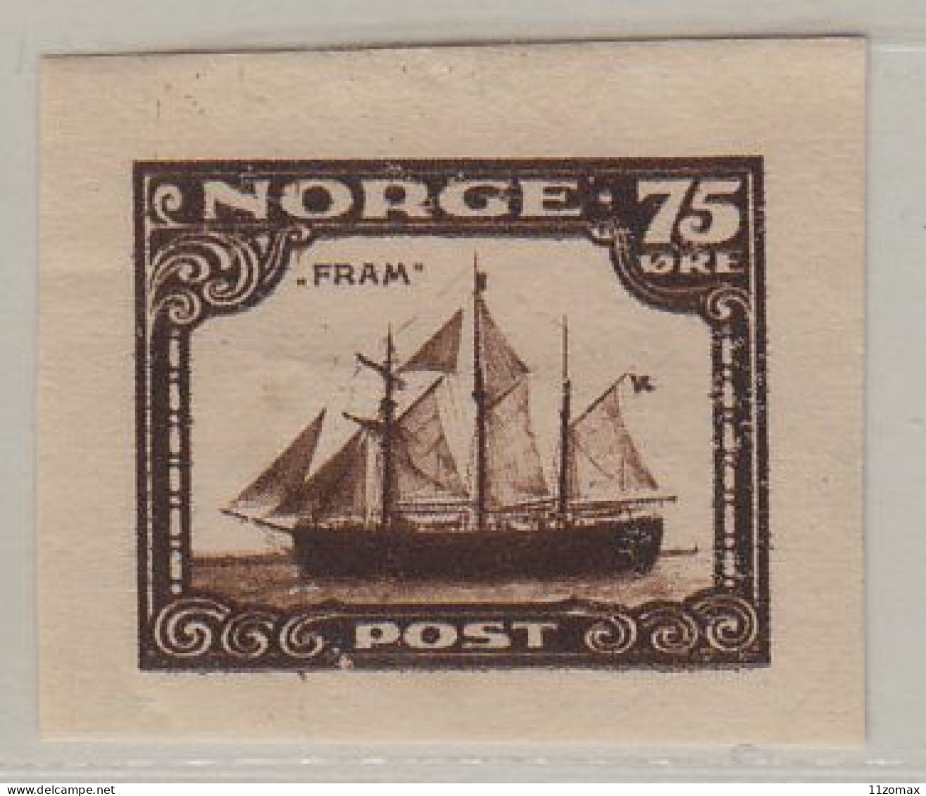 Essay FRAM Ship 75 Ore MH (with Original Gum) SCARCE, Christiania Philatelist Club's Competition 1914 - VIPauction001 - Ungebraucht