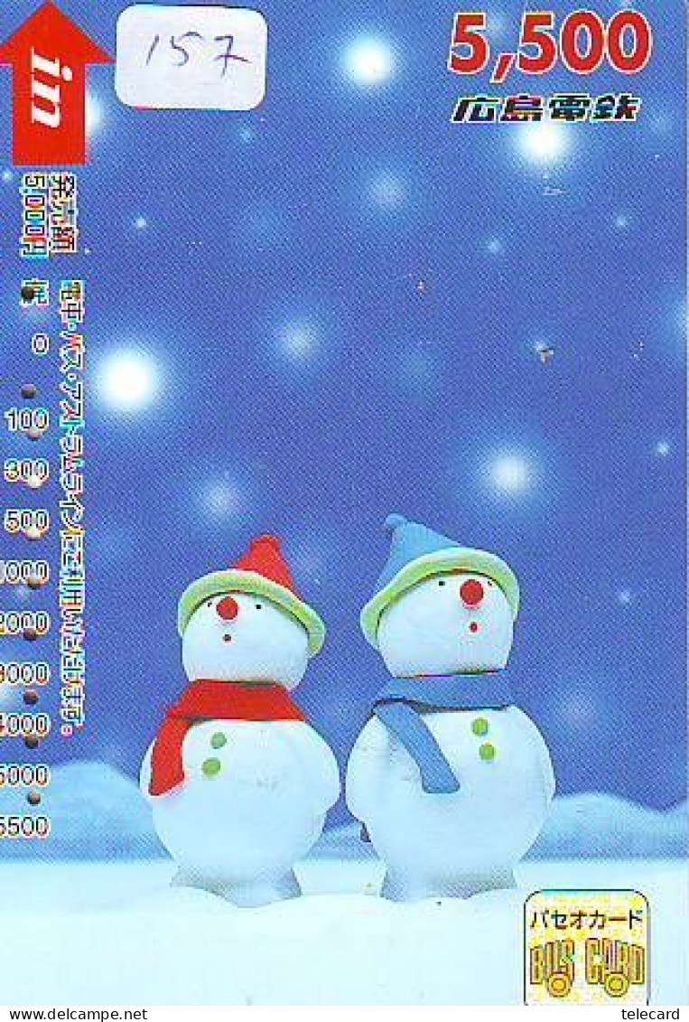 TELECARTE JAPON * TELEFONKARTE JAPAN * SCHNEEMANN (157)  PHONECARD * SNOWMAN * NOEL * CHRISTMAS - Navidad